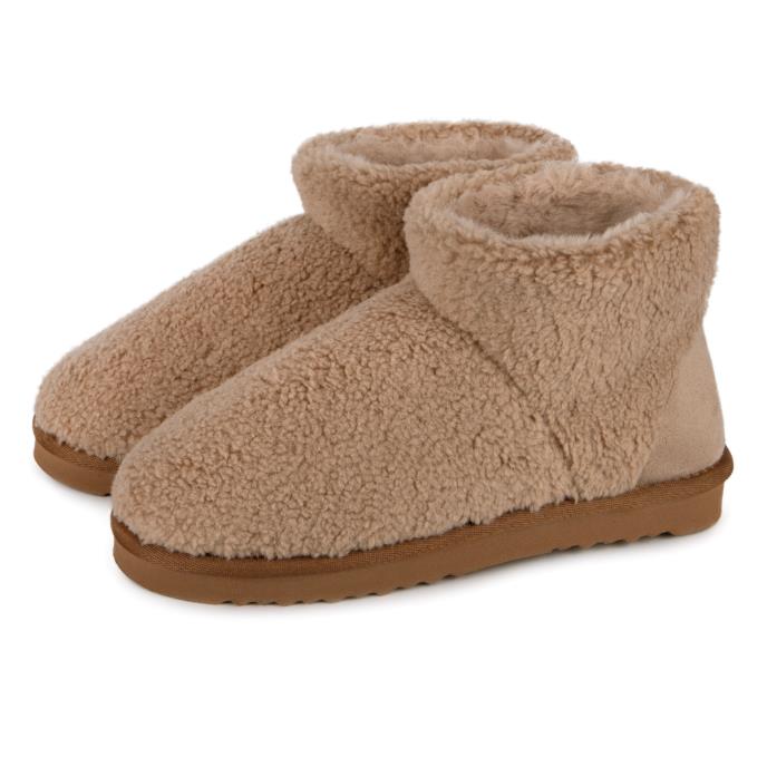 Isotoner® Ladies Curly Fur Boot Natural Extra Image 1